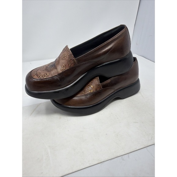 Dansko Professional Platform Shoes Size EUR‎ 39 Brown Floral